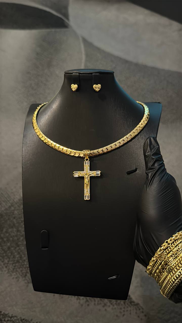 Gold Cross Chain & Pendant Only Gold Lookalike Combo