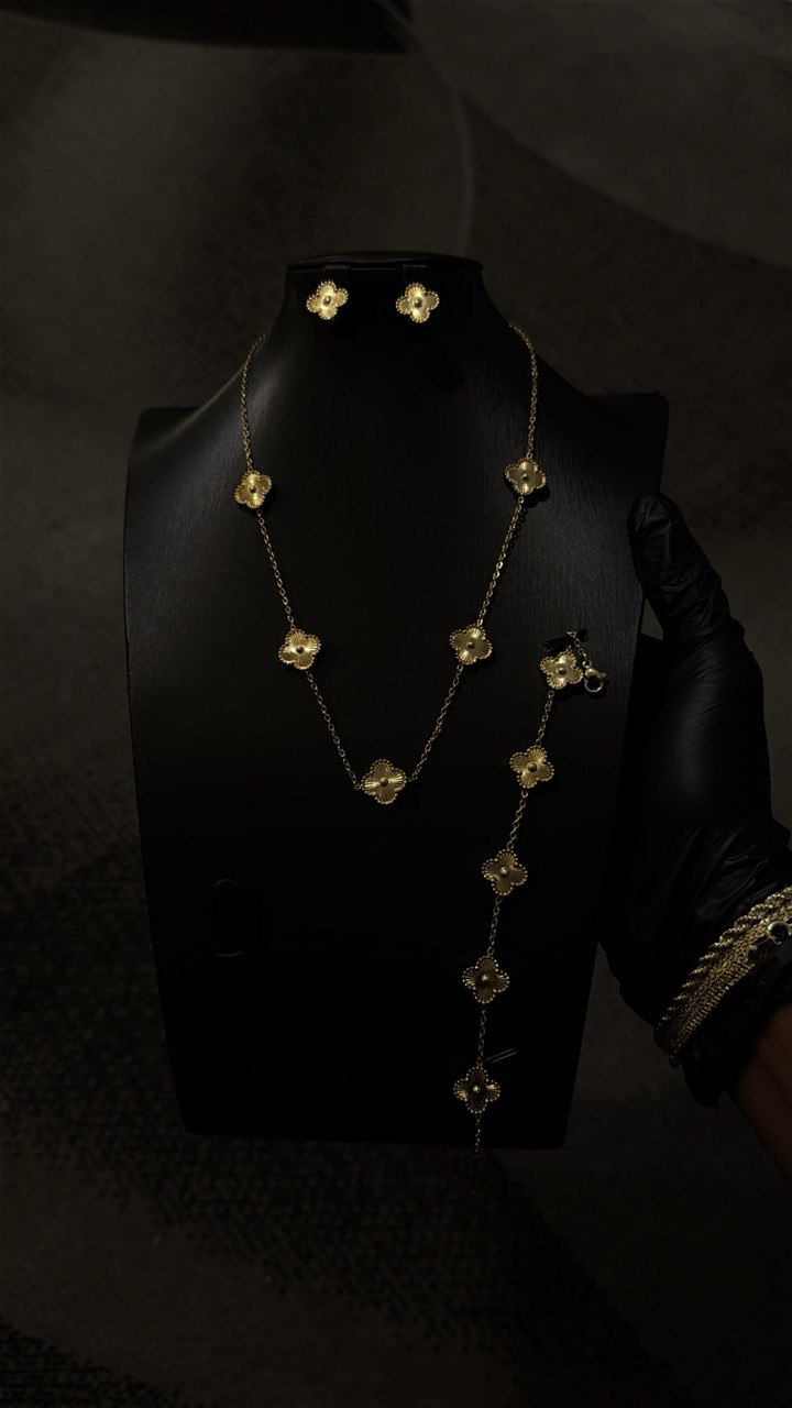 Luxury Clover Gold Jewelry Set