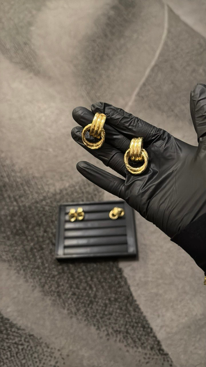 Regal Link Drop Gold lookalike Earrings