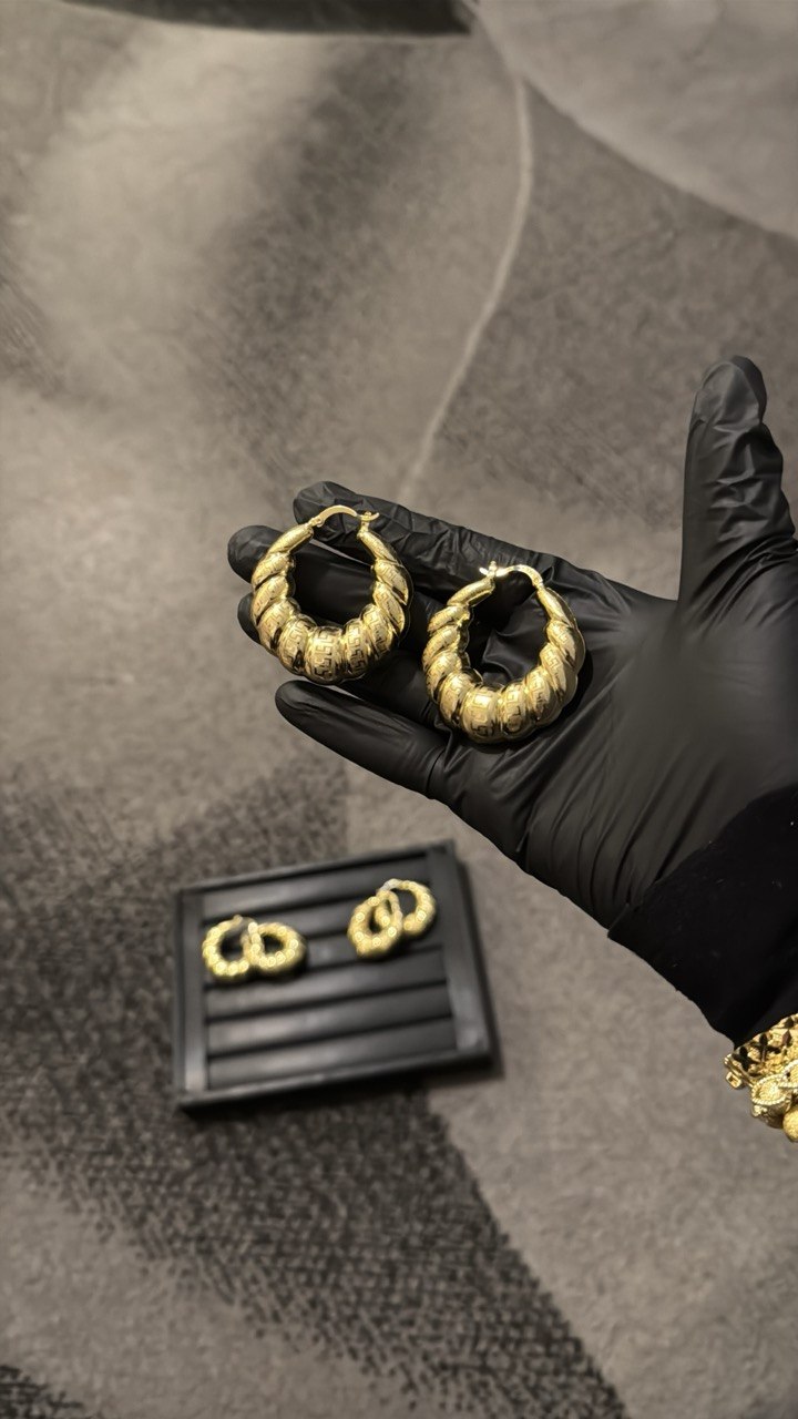 Imperial Rope Hoop Gold Lookalike Earrings