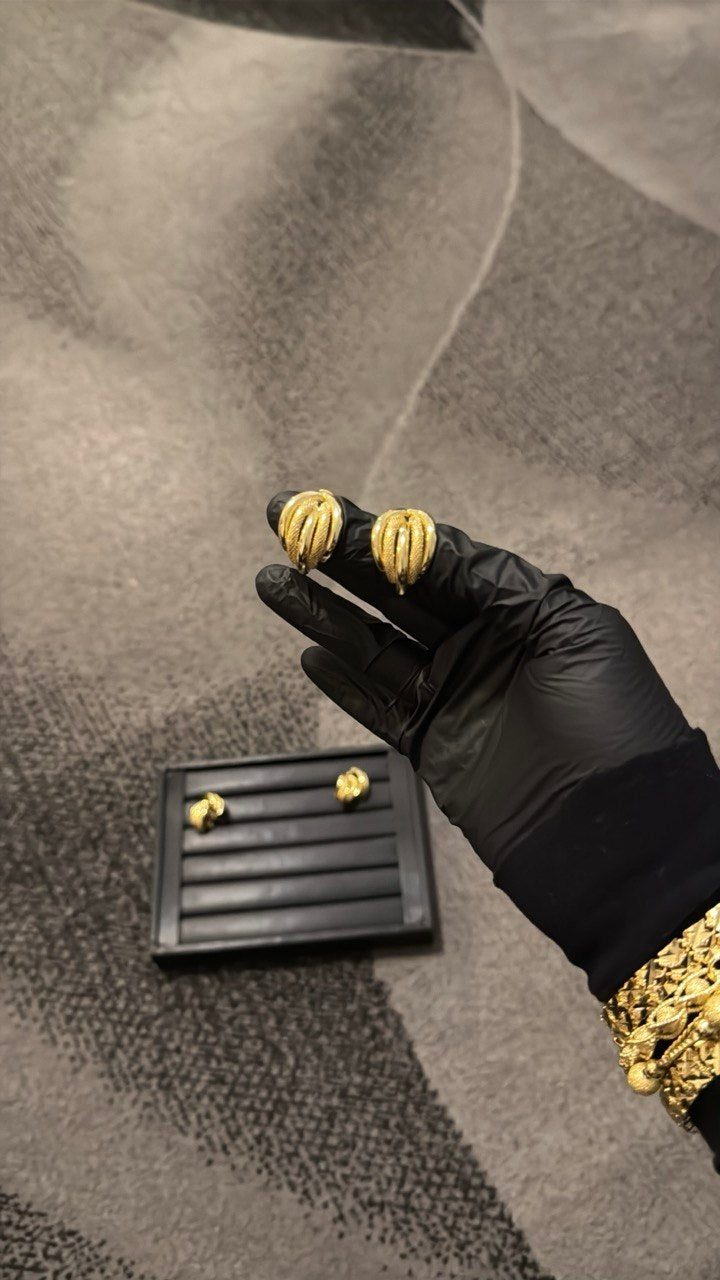 Royal Dome Gold Stud Earrings