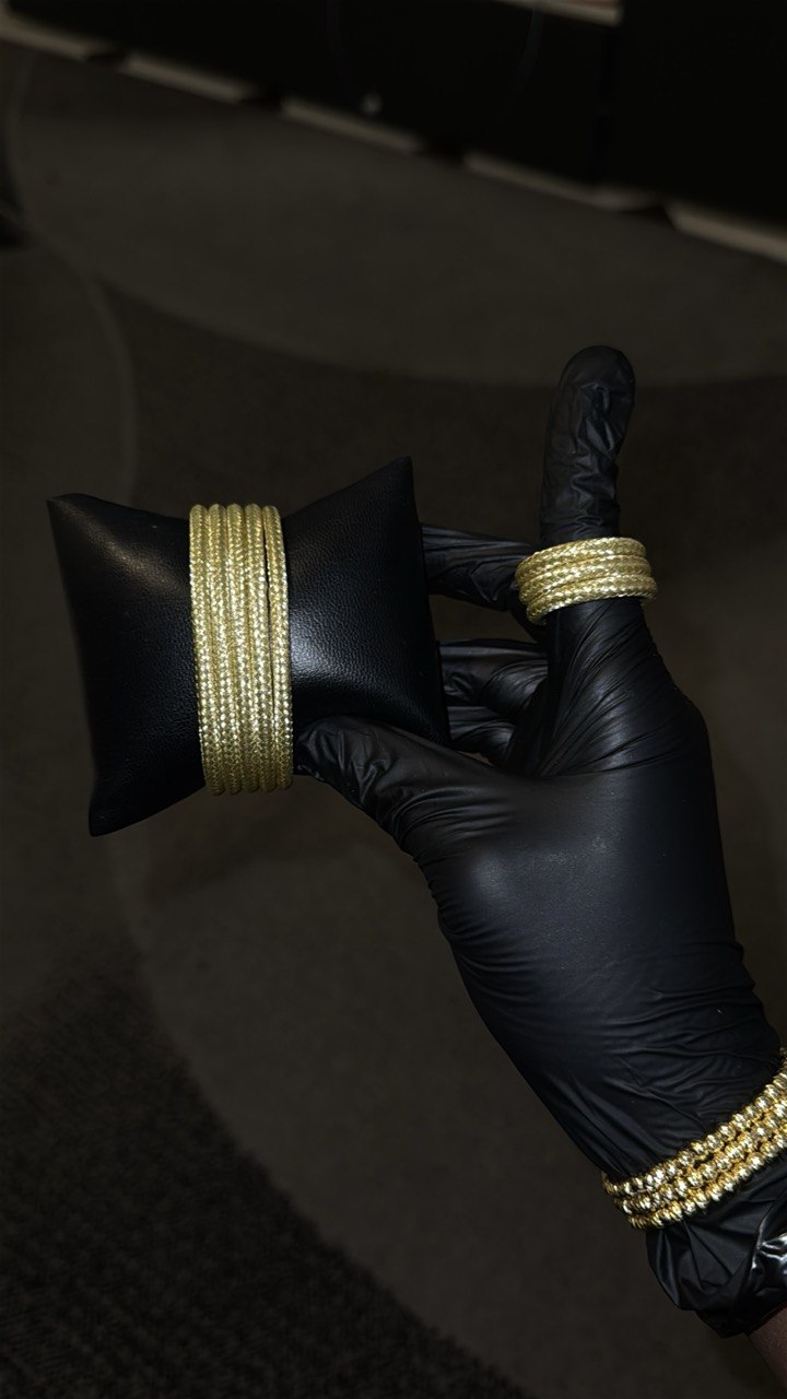 Golden Luxe Multi-Row Bangle Set