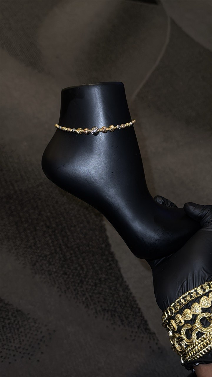 Golden Radiance Bead Anklet