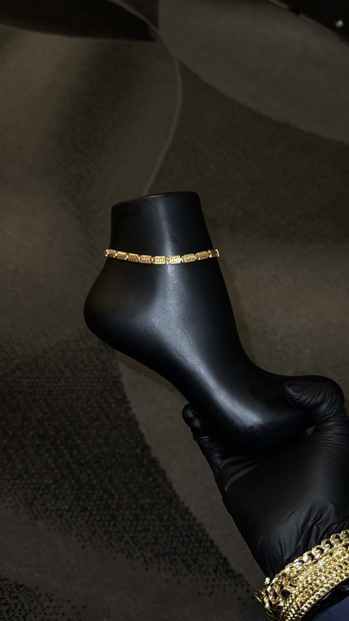 Imperial Greek Key Anklet