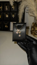 Crystal Bow Cascade Pendant Necklace