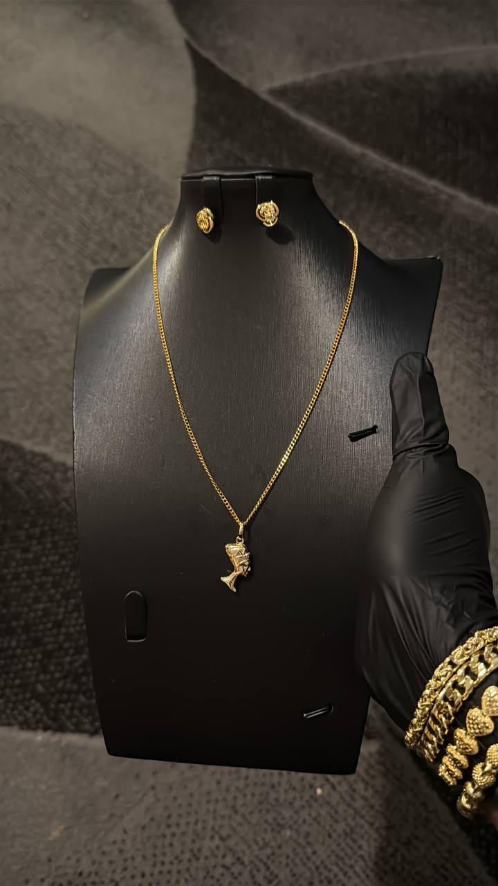 African Map Pendant Necklace Set