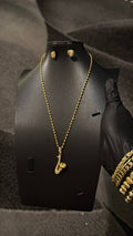 Saxophone Pendant Necklace Set