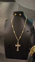Classic Cross Pendant Chain Necklace Set