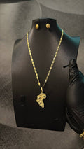 Africa Continent Pendant Necklace Set