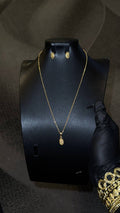 Hamsa Hand Pendant Necklace Set Gold Lookalike