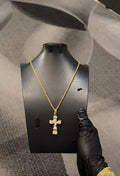 Classic Cross Pendant Necklace Gold Lookalike