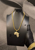 Africa Map Pendant Necklace Gold Lookalike