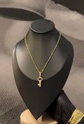 Vintage Key Pendant Necklace Gold Lookalike