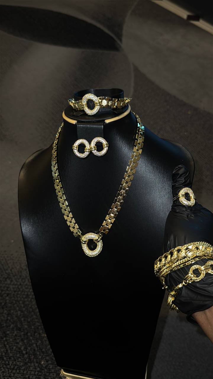 Crystal Link Statement Jewelry Set