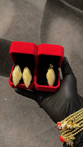 Golden Leaf Pendant & Earrings Set