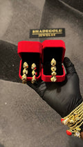 Golden Leaf Cascade Pendant & Earrings Set