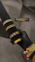 3 IN 1 Tri-Tone Beaded Stretch Bracelet Set