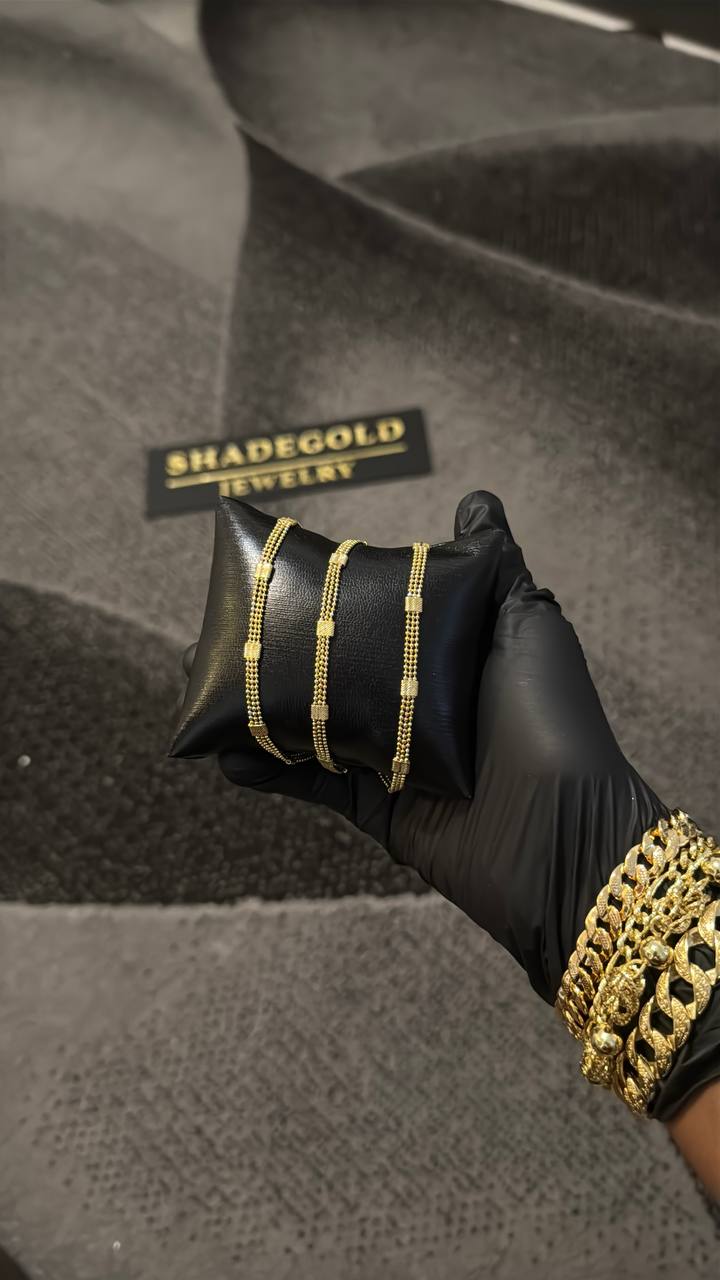 Premium Gold Station Chain Bracelet Set