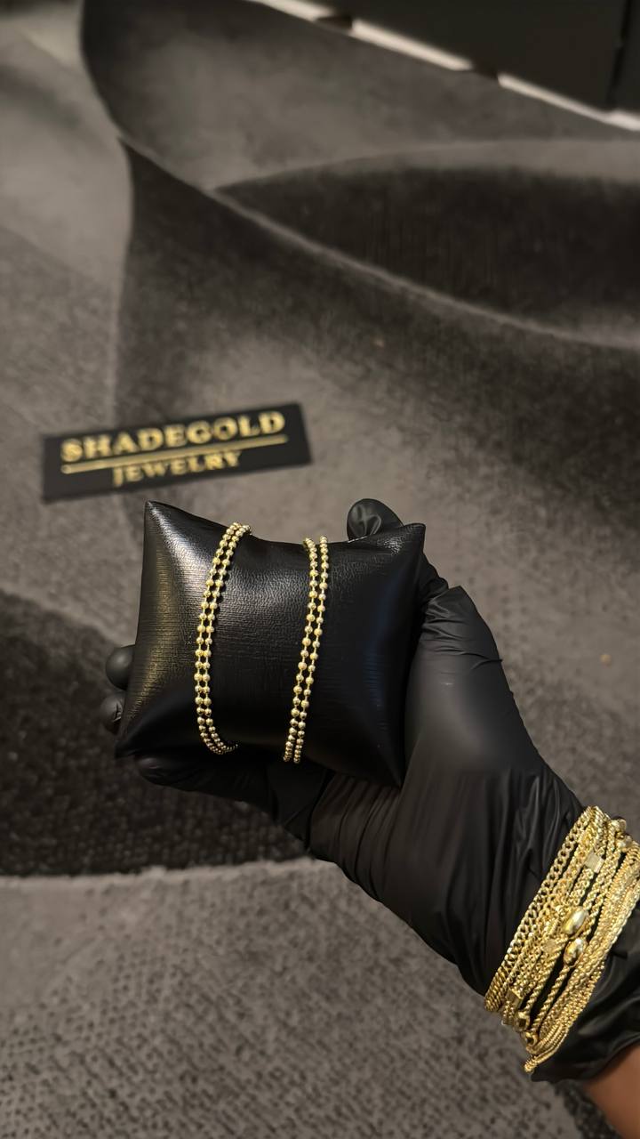 Luxury Gold Ball Chain Bracelet Set