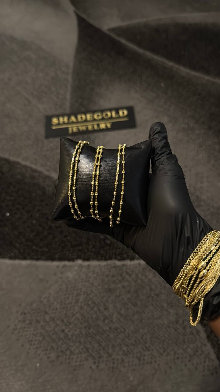 Elegant Gold Station Bead Bracelet Set