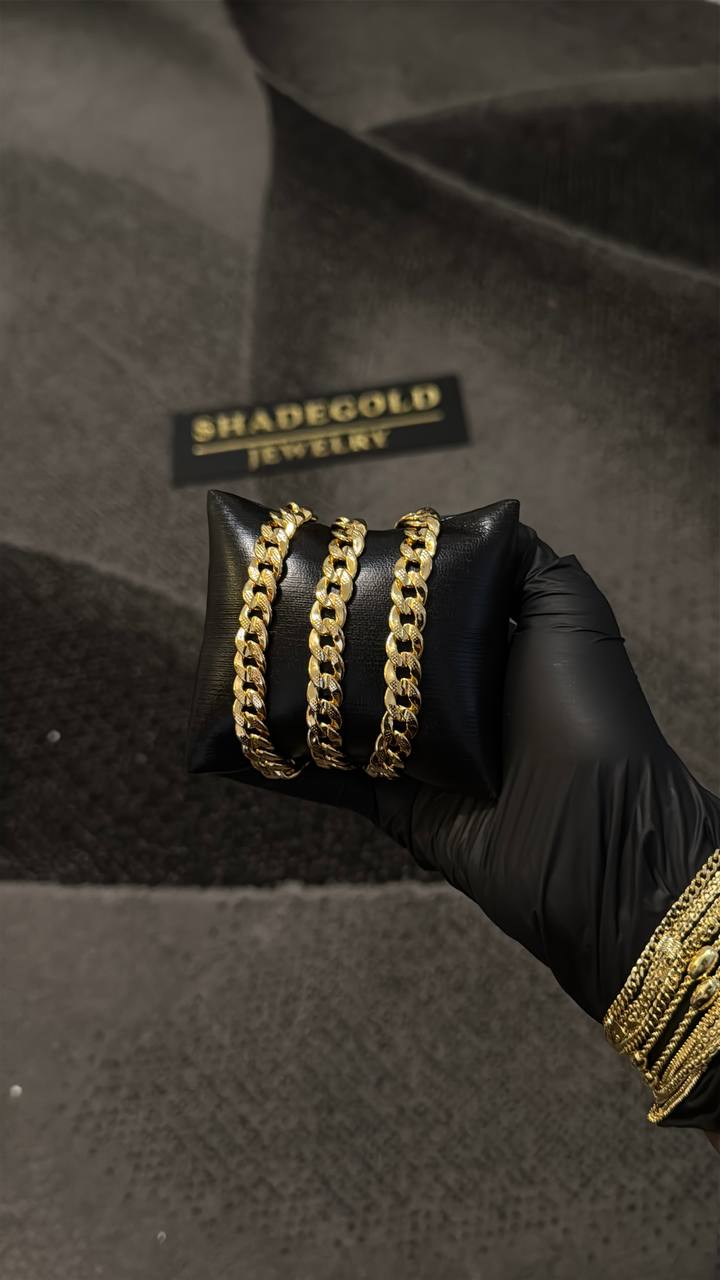 Premium Gold Cuban Link Bracelet Set