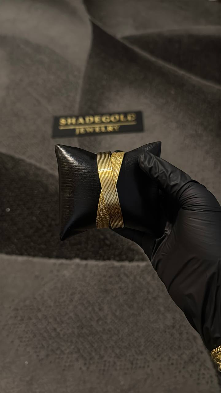 Luxe Mesh Crossover Gold Bracelet