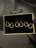 Classic Frosted Gold Hoop Earrings