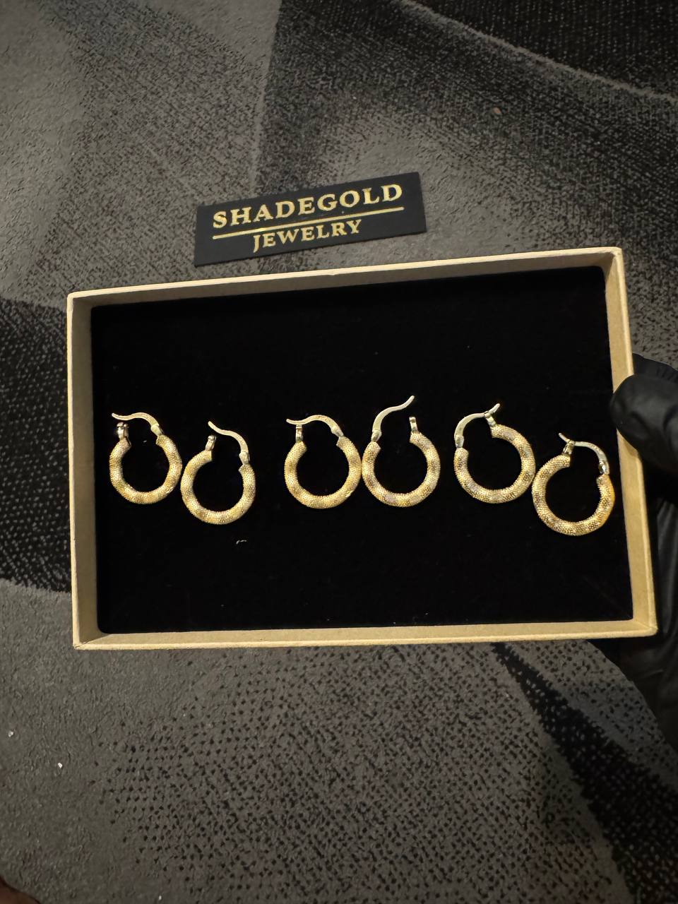 Classic Frosted Gold Hoop Earrings
