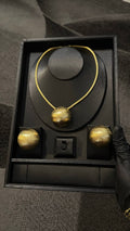 Golden Orb Statement Jewelry Set