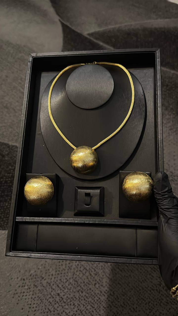 Golden Orb Statement Jewelry Set