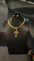 Radiant Cross Pendant Jewelry Set