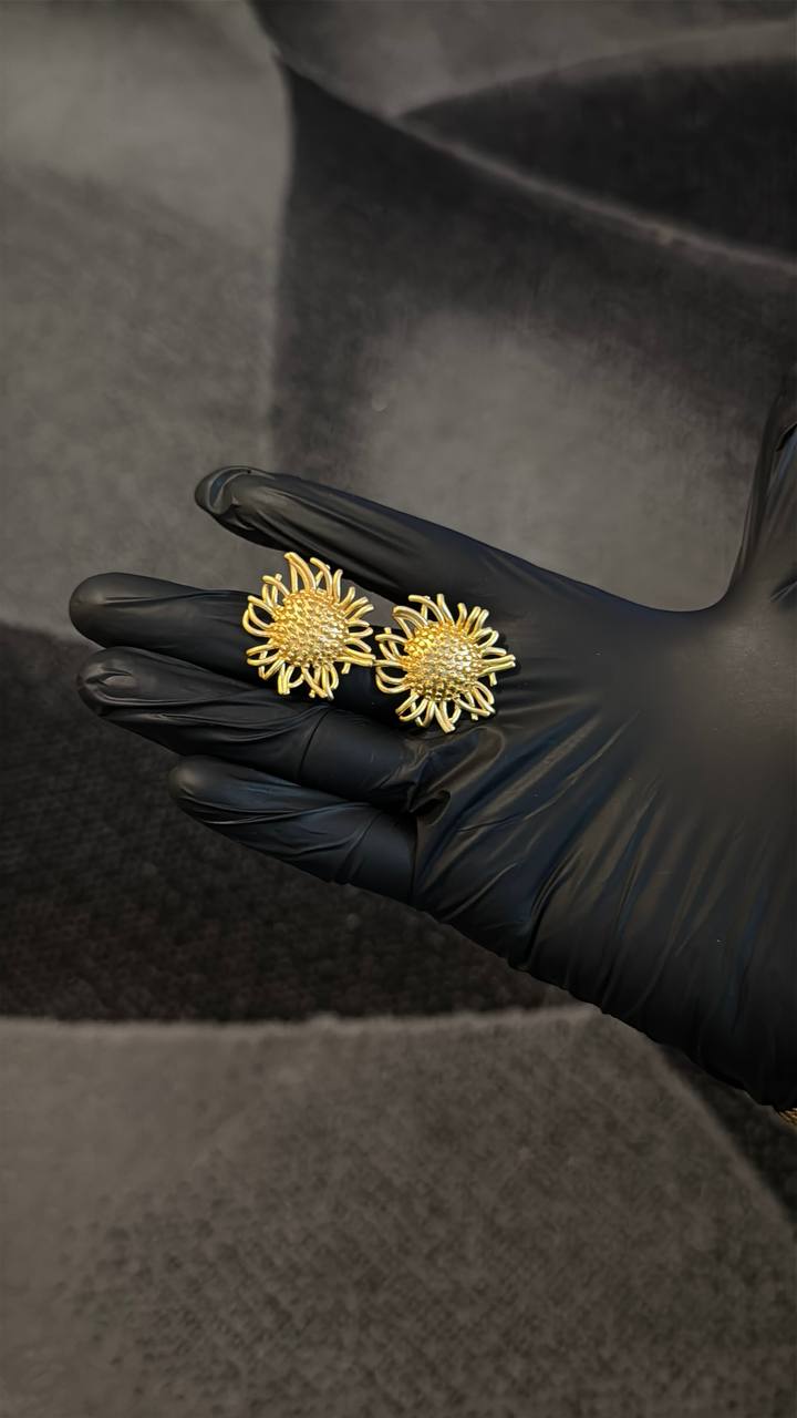 Radiant Sunflower Gold Lookalike Stud Earrings