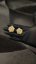 Golden Swirl Statement Earrings
