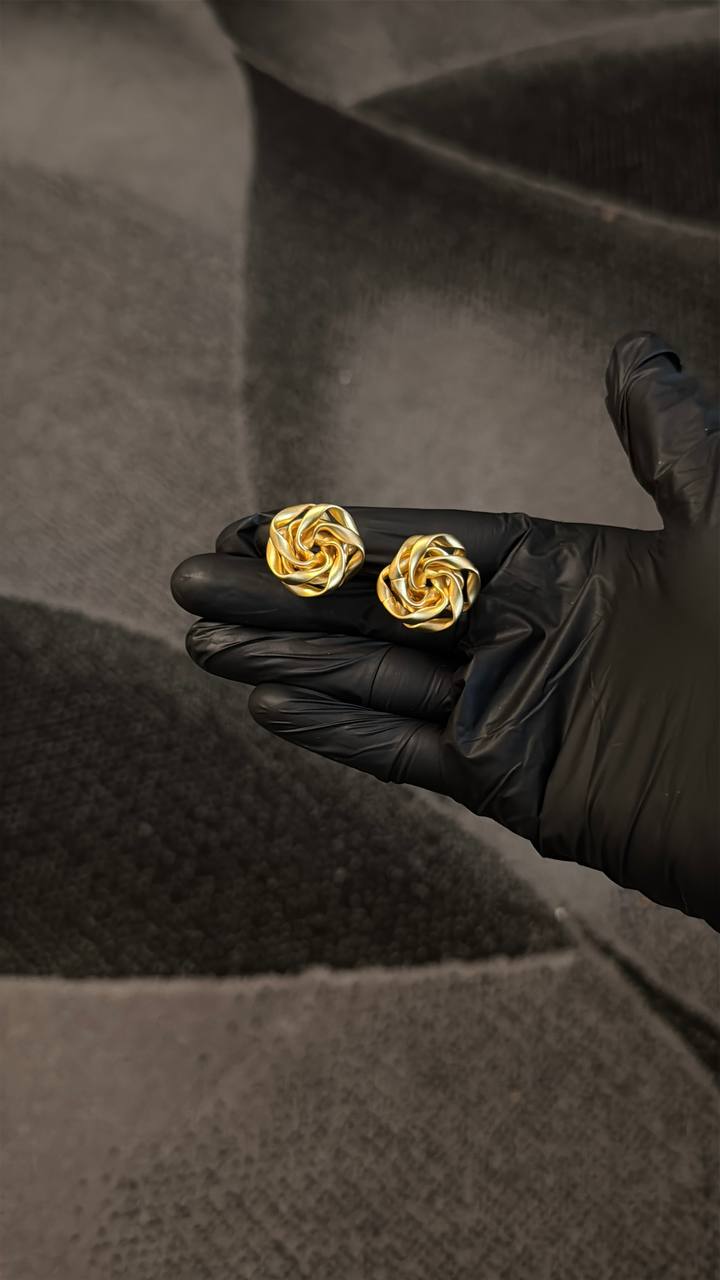 Golden Rose Spiral Earrings