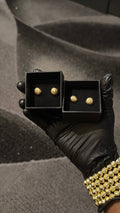 Vintage Gold Button Stud Earrings