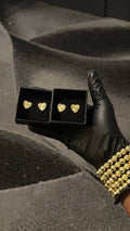 Radiant Heart Gold Stud Earrings