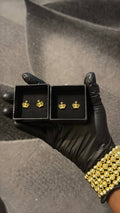 Royal Crown Gold Stud Earrings