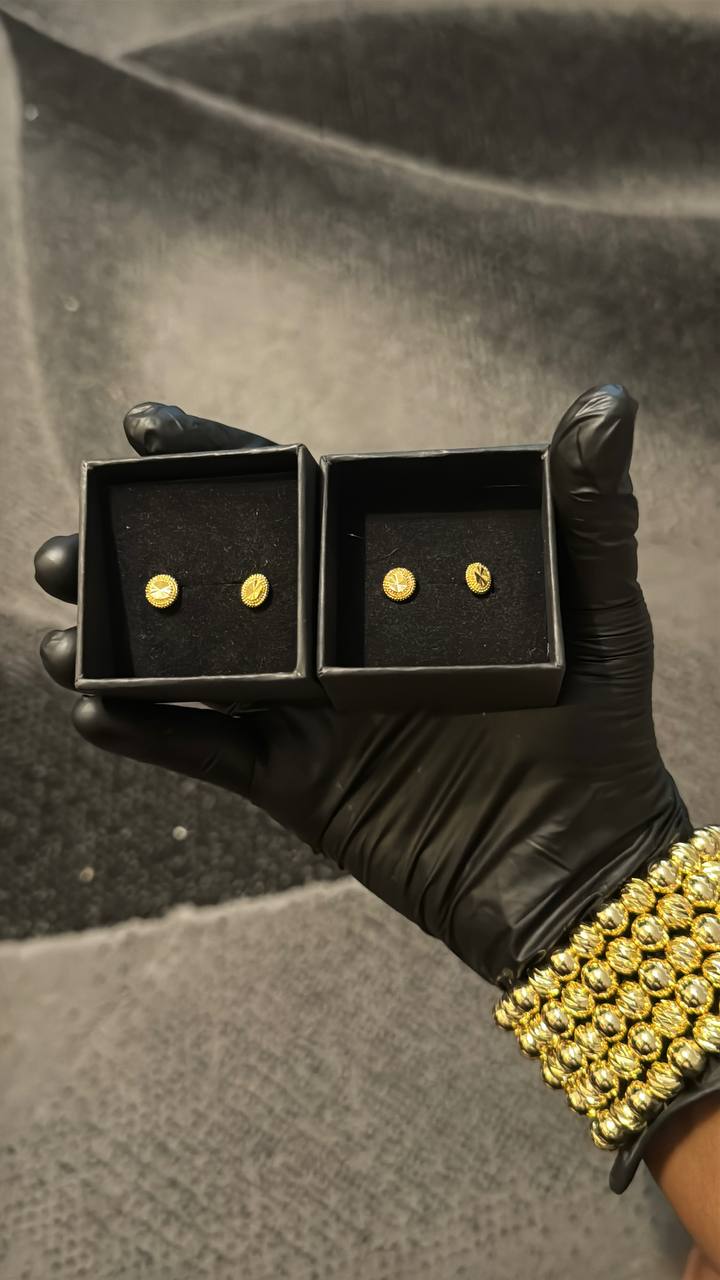 Classic Textured Gold Stud Earrings