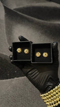 Sunburst Floral Gold Stud Earrings