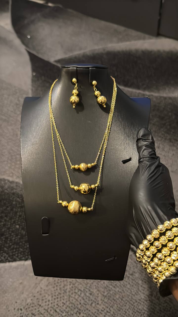 Luxury Gold Beaded Jewelry Set