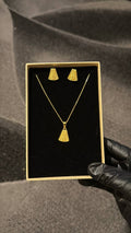 Elegant Bell Pendant Necklace Set Gold Lookalike