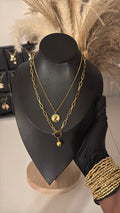 Gold Double Layer Hook Necklace