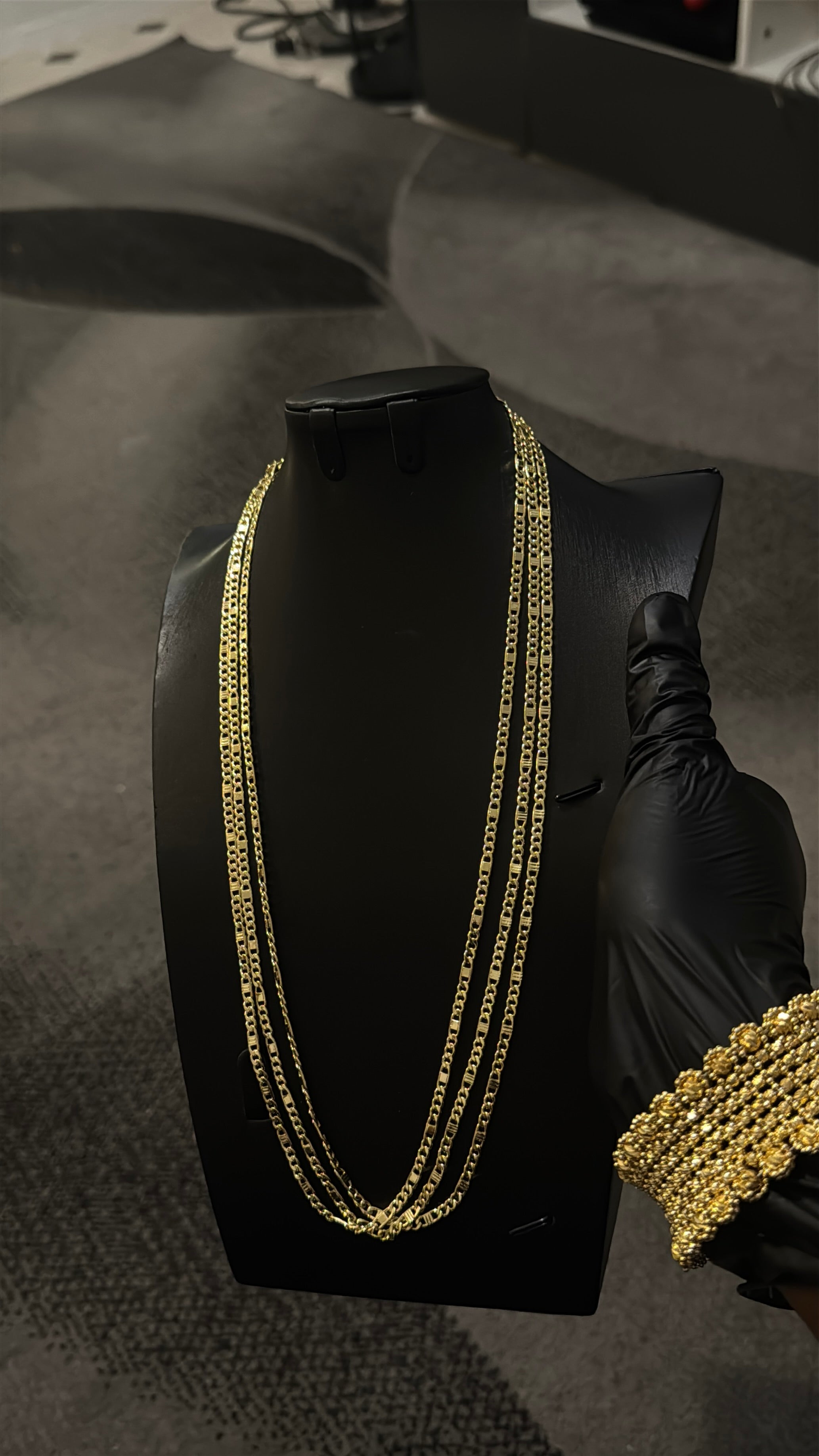 Figaro Tight Gold Lookalike Chain Necklace