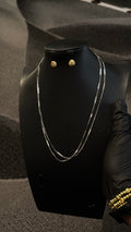 Step Carpet Silver Lookalike Chain Necklace