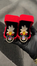 Luxury Crystal Floral Statement Earrings