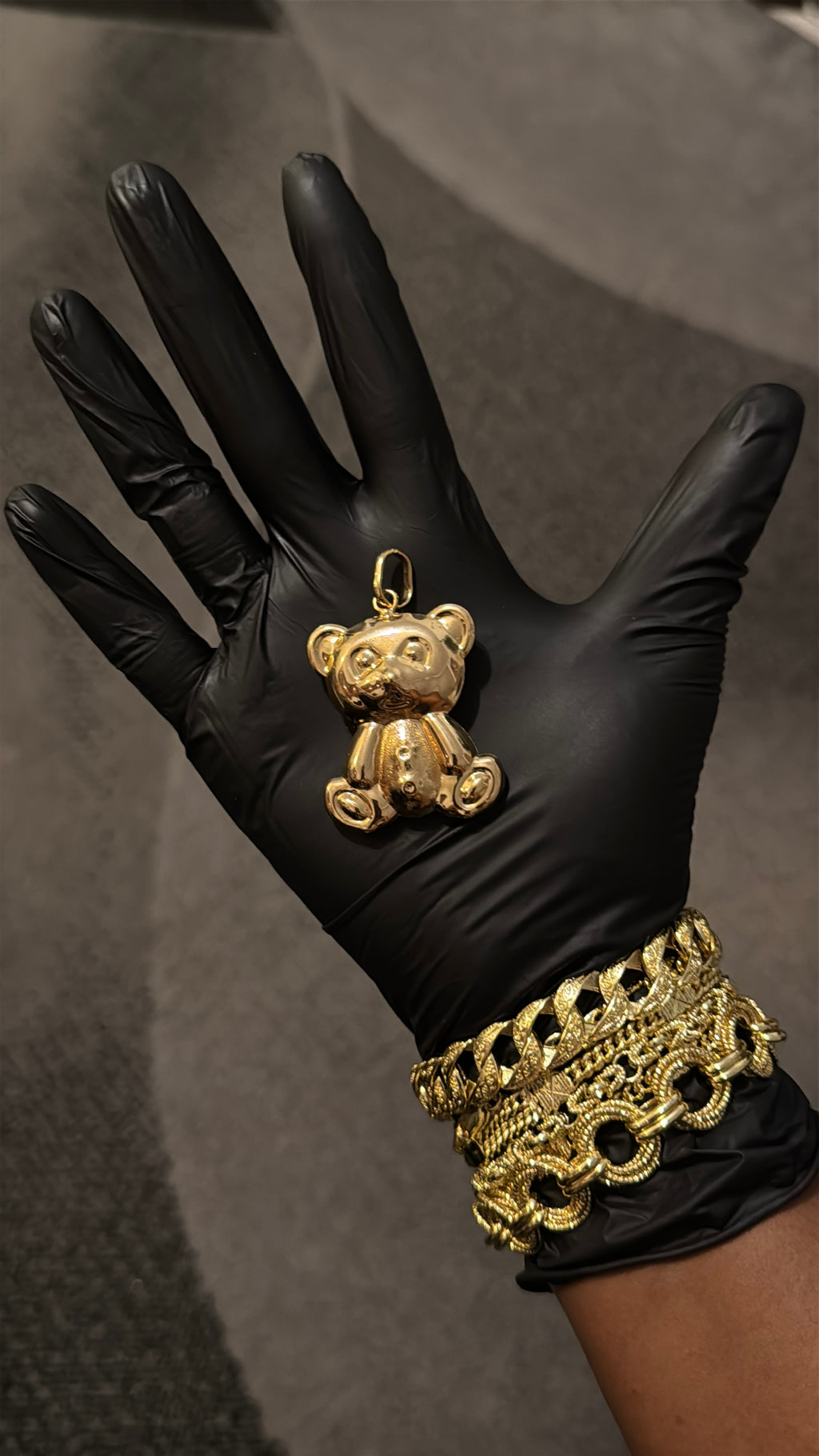 Golden Teddy Bear Gold lookalike Pendant