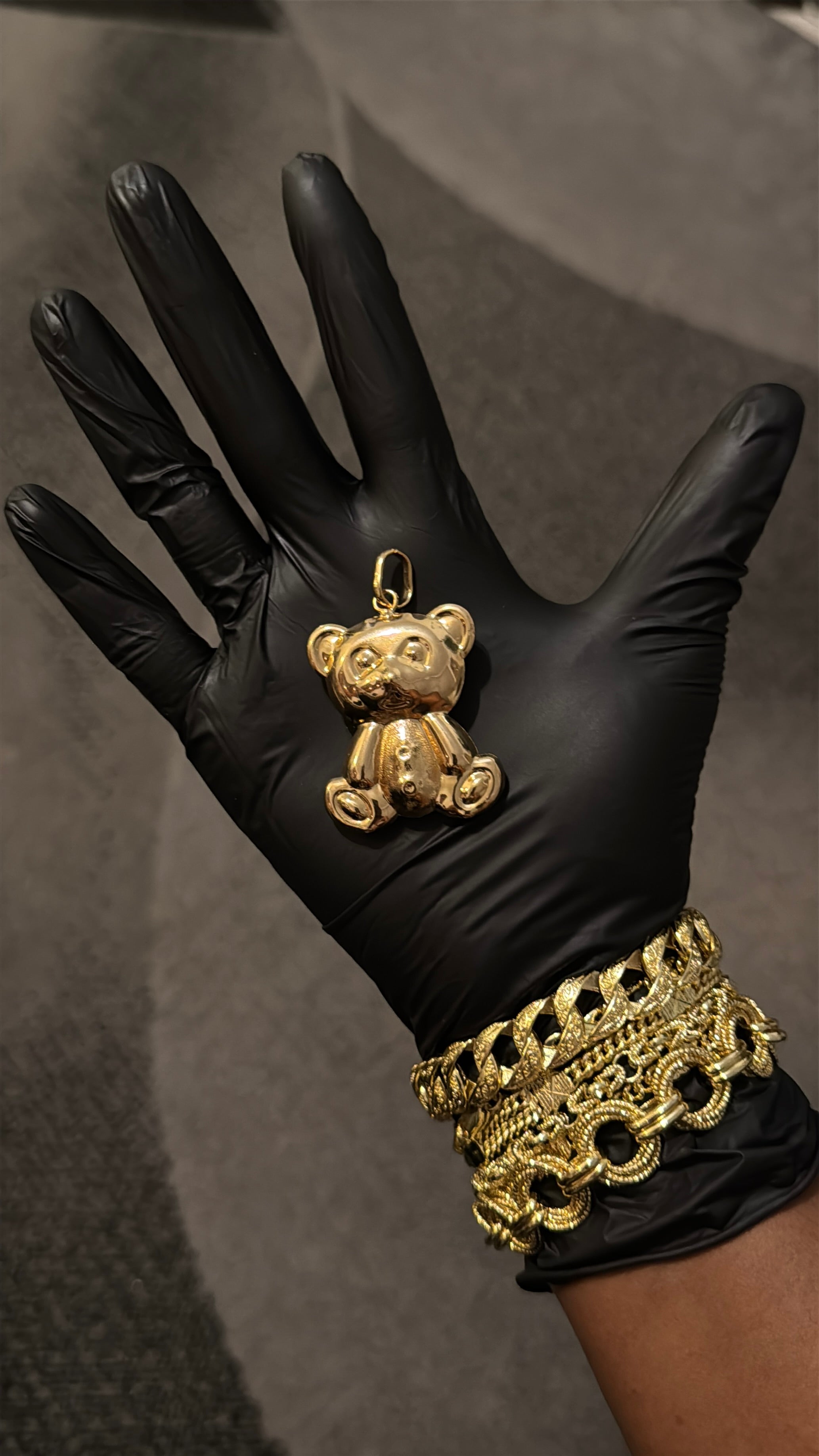 Golden Teddy Bear Gold lookalike Pendant