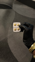 Blur Square Gold Stud Earrings