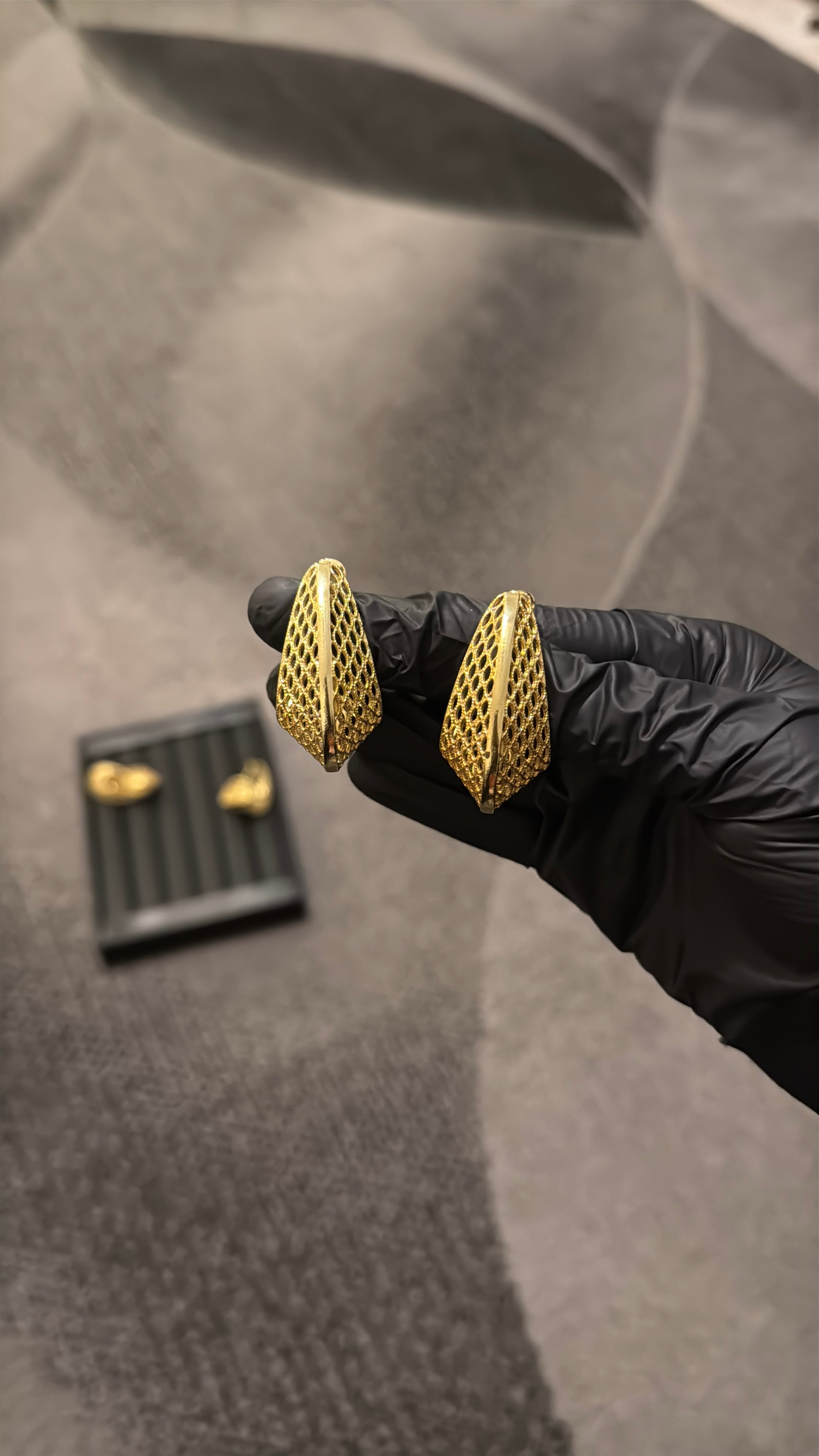 Celestia Lattice Gold Lookalike Earrings