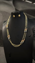 3 tone Ball Gold Lookalike Chain Necklace